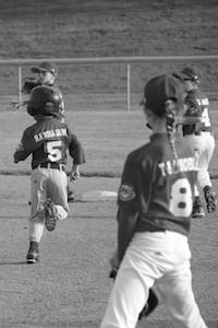 Kids playing baseball